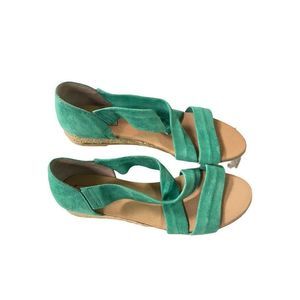 Pinaz Green Suede Flats Shoes 39 US 8